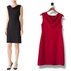 J. Crew 365 RED Lined Cowlneck Sheath Dress Size 10 Petite